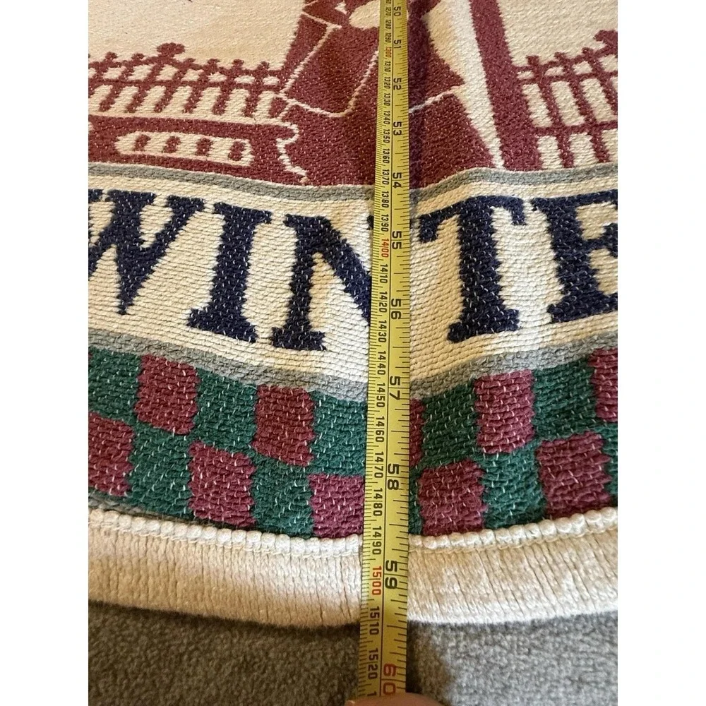 VTG Goodwin Weavers Double Sided Throw Blanket Grandmothers House Winter 59x46